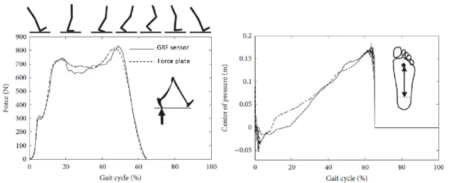 Fig. II.3.2. GRF (left) and COP (right) measurement 