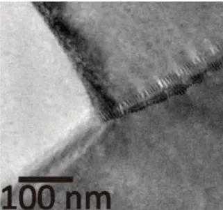 Fig. 1.14. The TEM image of dislocation arrays embedded on grain boundaries  The figure is reproduced with permission from Ref