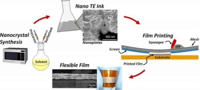 Figure  1.17.  Schematic  illustration  of  TE  device  fabrication  via  printing  process