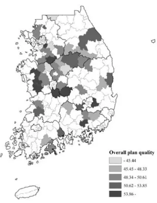 Figure 3 Spatial distribution of overall plan quality score   