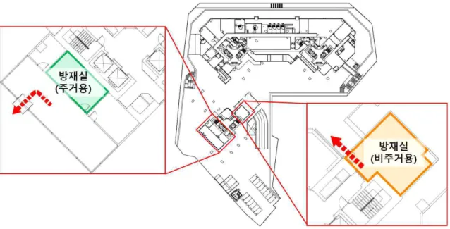 [그림  4-9]  지상  2층에  위치한  방재실  및  진입동선