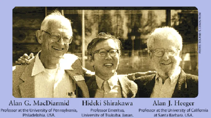 Figure 1.11 Three man who got novel prize for conducting polymers.   