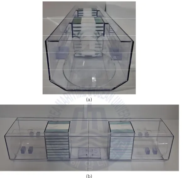 Fig. 12 1:100 Model of 5.1k LNG bunkering vessel (a) front view; (b) side  view