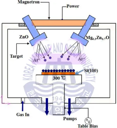 Fig.  3.1  Schematic  representation  of  RF  magnetron  co-sputtering  system