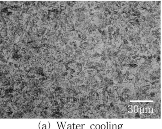 Fig.  2.12  Microstructures  of  tempering  at  380℃  after  water,  oil  and  air  cooling.