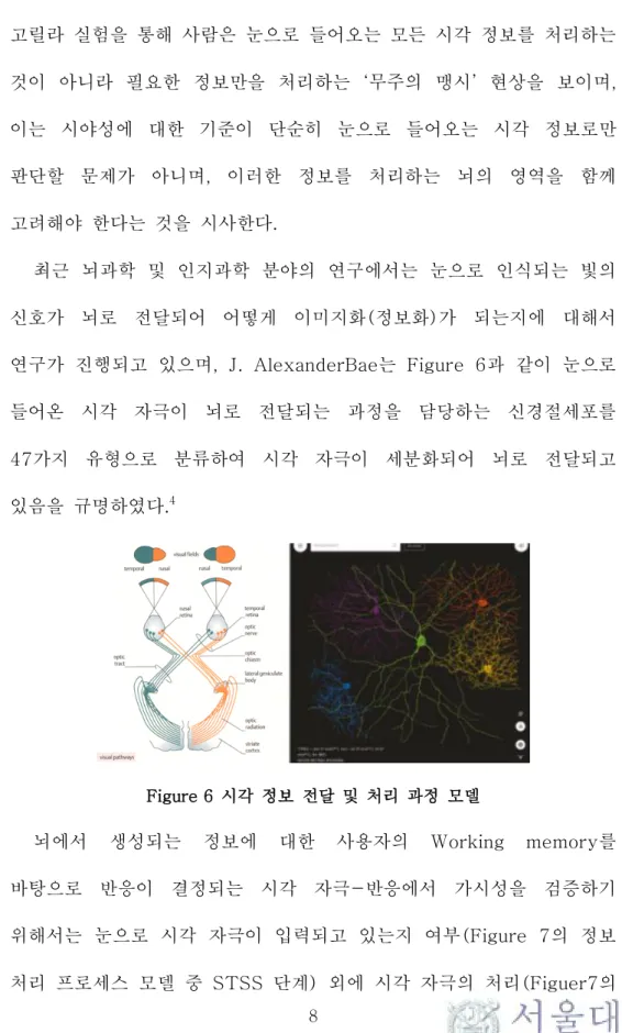 Figure 6 시각 정보 전달 및 처리 과정 모델