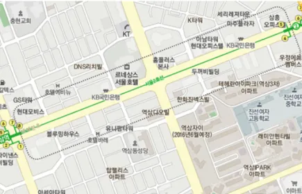 그림  3-1  서울시 강남구 테헤란로 가로정원 조성 위치도