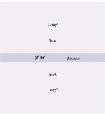 Figure 8. The interface configuration of Lifshitz O(N) Heisenberg magnet. The bulk of the CFT is (d + 1)-dimensional system