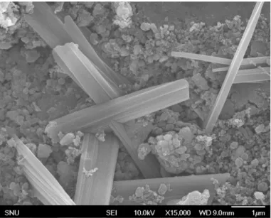 Figure 5. Scanning electron microscopy (SEM) image of Na 0.44 MnO 2 electrode 