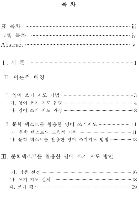 표 목차 · · · · · · · · · · · · · · · · · · · · · · · · · · · · · · · · · · · · · · · · · · · · · · · · · · · · · · · · · · · · · · · · · · · · · · · · ·ⅲ 그림 목차 · · · · · · · · · · · · · · · · · · · · · · · · · · · · · · · · · · · · · · · · · · · · · · · · · 