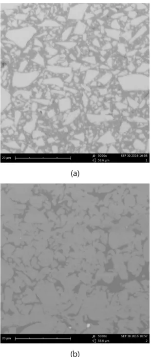 Fig. 8. SEM photographs for (a) Polyglass and (b) Enamic.