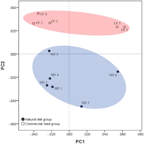 Figure 8. Principal component analysis (PCA) plot of the two diet groups. 