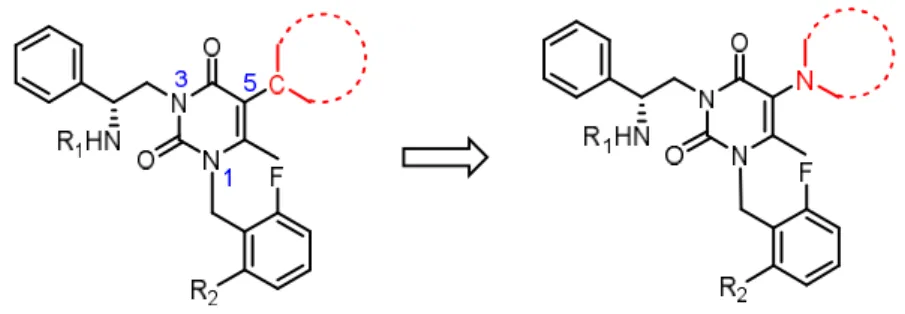 Figure 2. Strategy for modifications at the 5-position of the uracil scaffold.