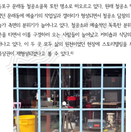 [그림  2-7]  문래동  철공소골목 