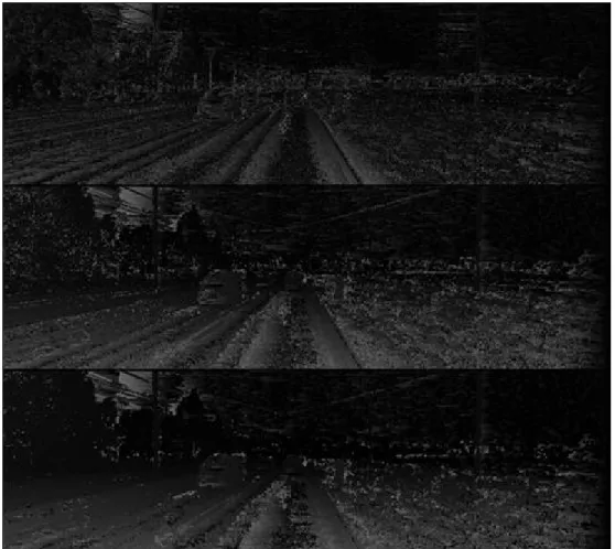 FIGURE 3.2.2.2 Mask 크기가 1, 3 그리고 5일 때 초기 Disparity map