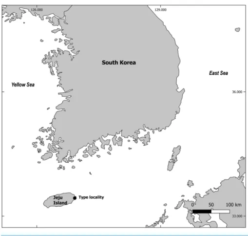 Figure 1 Map of sampling locality. This map is made with QGIS software v.2.18.14, a free and open source geographic information system (https://qgis.org).