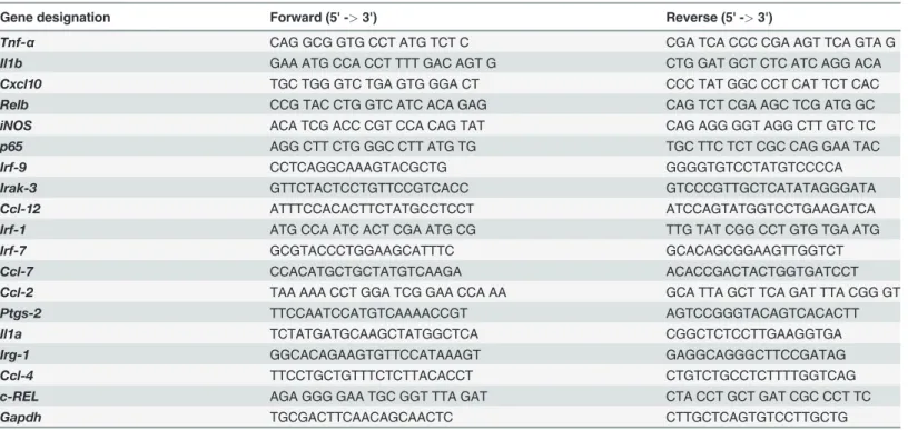 Table 1. List of primers used in q-RT-PCR studies.