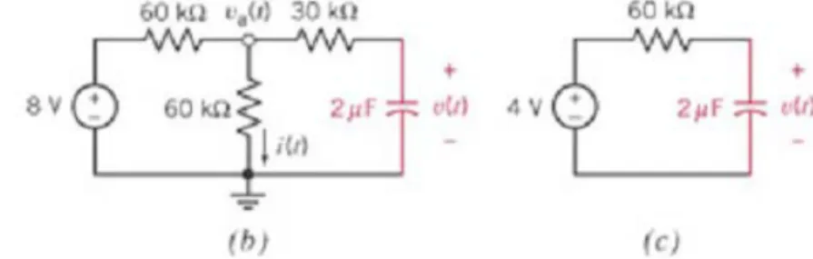 2. Figure 8.3-8b shows the circuit as it will be after the switch is opened.