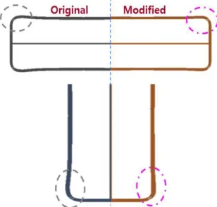Fig. 9 Shape comparison of modified model 