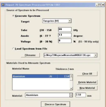 Fig. 5. Photon energy simulation using an SRS-78. Table 2. Change as a function of mAs and kVp for fixed dose 