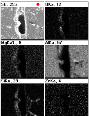 Fig. 9 Microstructures of joining surface after semi- semi-solid brazing using the model-2specimen   