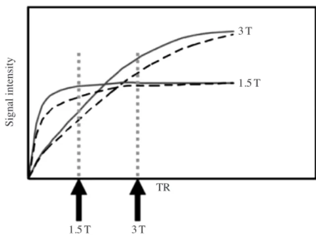 Fig. 2.   Comparison of two sections of TSE T2 WI sequence ob­