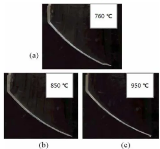 Fig. 5 Section views of shells from spinnability tests 
