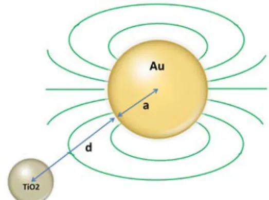 Fig 1. An Au nanoparticle with the dielectric 