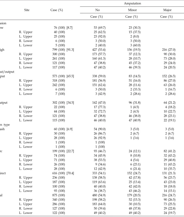 Table 1. The  Results  of  Amputation  by  Tension,  Input,  Output  and  Burn  Type