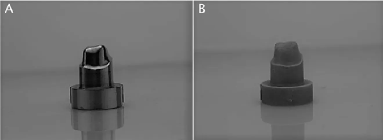 Figure  1.  Master  model  (A)  and  working  model  (B).