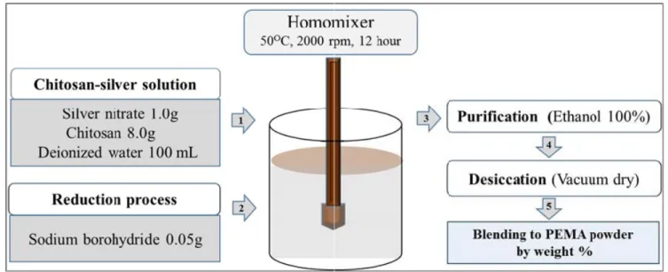 Figure  1.  Schematic  diagram  for  Ag-chi  synthesis  and  sample  making  process.