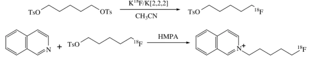 Fig. 2 와 같은 단계를 거쳐 (2-(5-[ 18 F]fluoropentyl)iso-