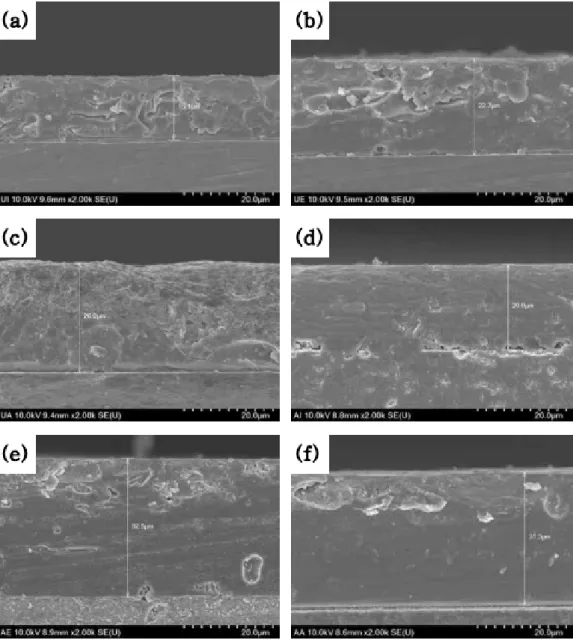 Figure  6.  FE-SEM  images  of  the  interface  between  each  groups  and  glaze  layer  (×2,000).