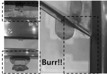 Fig. 1 Burr occurred in the automotive bumper 
