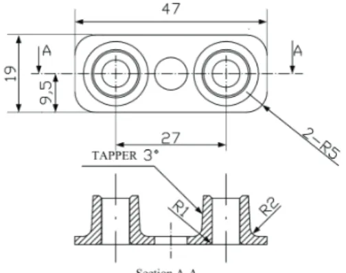 Fig. 1 Schematic drawing of the part with double  sinks  