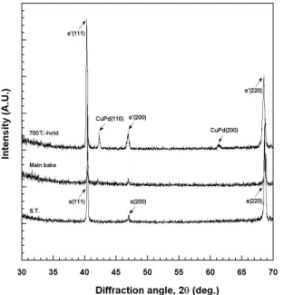 Figure  5.  FE-SEM  micrographs  of  specimen  after  solution  treatment  at  980℃  for  10  min  (A),  degassing  (B)  and  holding  at  700℃  for  30  min  after  simulated  complete  firing  (C).