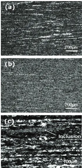 Fig. 4 Variations in optical micrograph with normaliz- normaliz-ing temperature and reduction of area, (a) no  reduction after normalizing at 900℃, (b) 25% 