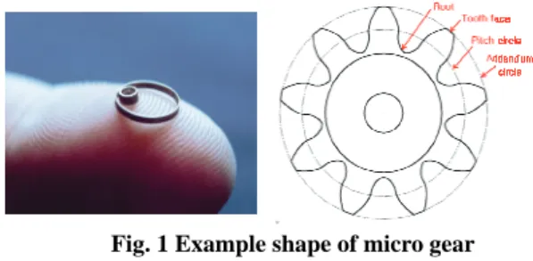 Fig. 1 Example shape of micro gear 