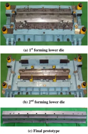Fig. 7 Forming die and prototype side sill 