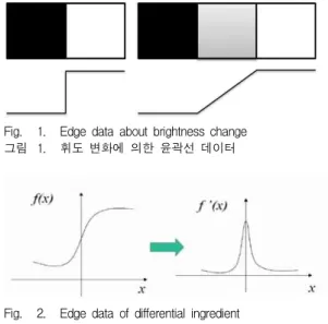 Fig. 1. Edge data about brightness change 그림 1. 휘도 변화에 의한 윤곽선 데이터