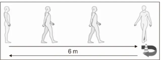 Fig. 3. Walking task to return to the 6 meter turning point was per-