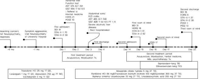 Fig. 1. Timeline of treatment course.