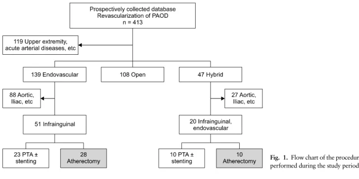 Fig. 1. Flow chart of the procedures  performed during the study period.