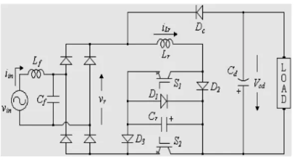 그림 3. 제안한 DCM-ZVS 스텝 업-다운 AC-DC 컨버터 Fig. 3. A proposed step up-down AC-DC converter with