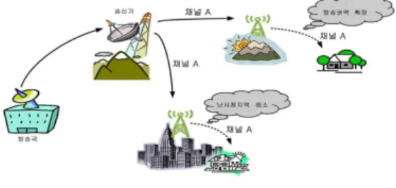 Fig. 1. Concept of on-channel repeater 그림 1. 동일채널중계기 개념도
