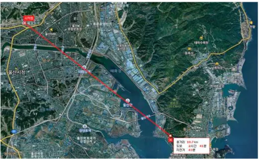그림  1-46 LoRa RF Module 통신 거리 테스트 장소(10Km, LOS)