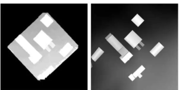 Fig. 9. Generated DEM image and ground truth image Fig. 10 shows the line segments obtained from low level feature extraction process