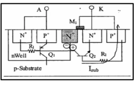 그림  4.  LVTSCR의  단면도 Fig.  4.  The  device  structure  of    LVTSCR