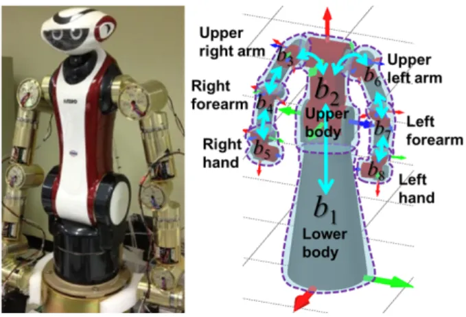 Fig.    1. AMIRO (left) and its structure of connected bodies (right). 