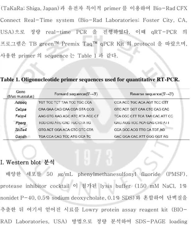 Table 1. Oligonucleotide primer sequences used for quantitative RT-PCR. 
